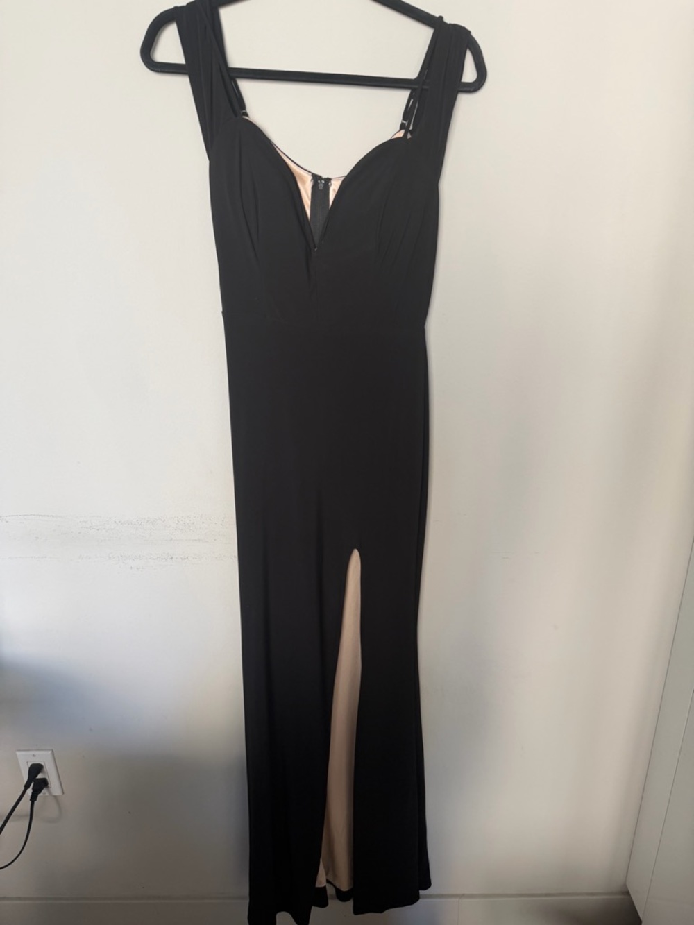 City Studio Black Formal Maxi Dress with Front Slit